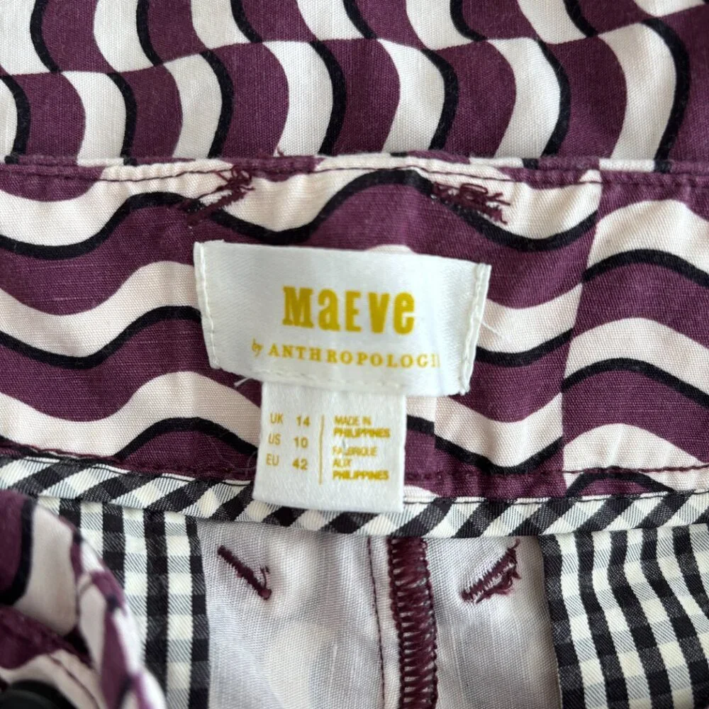 Anthropologie Maeve Wavy High Rise Shorts